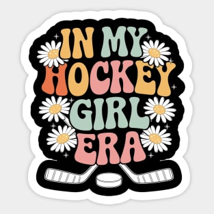 In My Hockey Girl Era Game Day Groovy Hockey Sticker